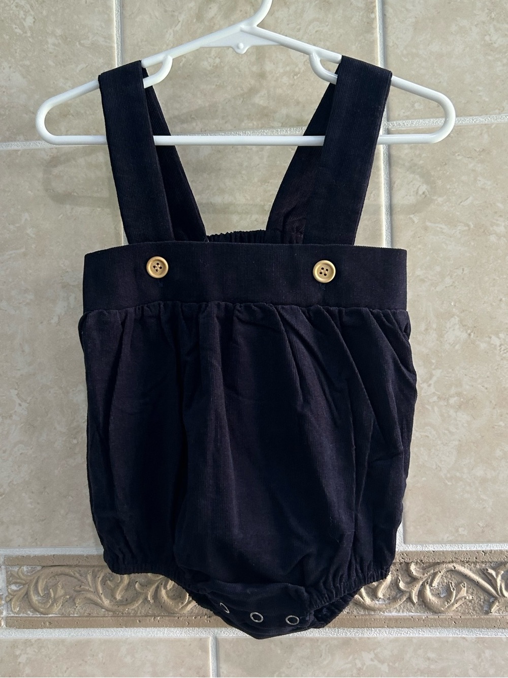 Jellybean by smock Candy navy corduroy suspended bubble NWT